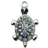 Crystal Zinc alloy Pendant, Fashion jewelry findings, Many colors for choice, Animal 17x28mm, Sold By PC
