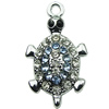 Crystal Zinc alloy Pendant, Fashion jewelry findings, Many colors for choice, Animal 17x28mm, Sold By PC