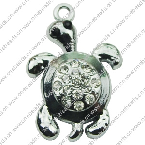 Crystal Zinc alloy Pendant, Fashion jewelry findings, Many colors for choice, Animal 19x27mm, Sold By PC