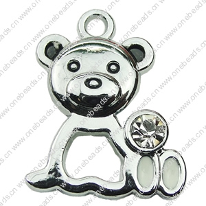 Crystal Zinc alloy Pendant, Fashion jewelry findings, Many colors for choice, Animal 21x26mm, Sold By PC