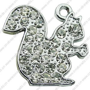 Crystal Zinc alloy Pendant, Fashion jewelry findings, Many colors for choice, Animal 18x19mm, Sold By PC