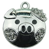Crystal Zinc alloy Pendant, Fashion jewelry findings, Many colors for choice, Animal 19x21mm, Sold By PC
