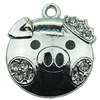 Crystal Zinc alloy Pendant, Fashion jewelry findings, Many colors for choice, Animal 19x21mm, Sold By PC