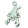 Crystal Zinc alloy Pendant, Fashion jewelry findings, Many colors for choice, Animal 14x25mm, Sold By PC
