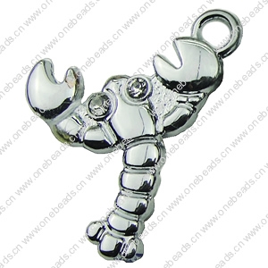 Crystal Zinc alloy Pendant, Fashion jewelry findings, Many colors for choice, Animal 20x20mm, Sold By PC