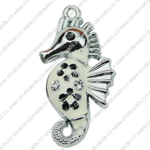 Crystal Zinc alloy Pendant, Fashion jewelry findings, Many colors for choice, Animal 14x29mm, Sold By PC