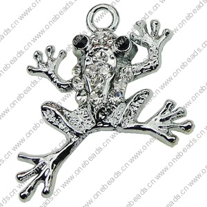 Crystal Zinc alloy Pendant, Fashion jewelry findings, Many colors for choice, Animal 25x28mm, Sold By PC