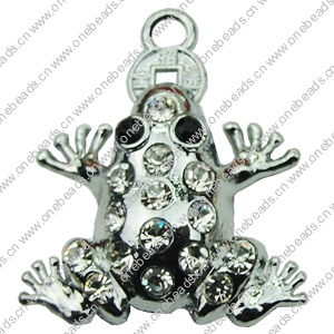 Crystal Zinc alloy Pendant, Fashion jewelry findings, Many colors for choice, Animal 20x23mm, Sold By PC