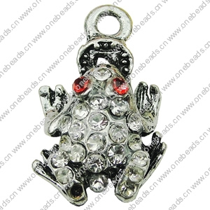Crystal Zinc alloy Pendant, Fashion jewelry findings, Many colors for choice, Animal 16x29mm, Sold By PC