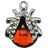 Crystal Zinc alloy Pendant, Fashion jewelry findings, Many colors for choice, Animal 16x23mm, Sold By PC
