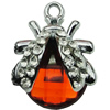 Crystal Zinc alloy Pendant, Fashion jewelry findings, Many colors for choice, Animal 16x23mm, Sold By PC