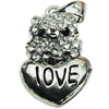 Crystal Zinc alloy Pendant, Fashion jewelry findings, Many colors for choice, Animal 13x20mm, Sold By PC