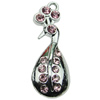 Crystal Zinc alloy Pendant, Fashion jewelry findings, Many colors for choice, Animal 13x35mm, Sold By PC
