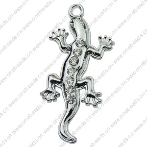 Crystal Zinc alloy Pendant, Fashion jewelry findings, Many colors for choice, Animal 17x27mm, Sold By PC