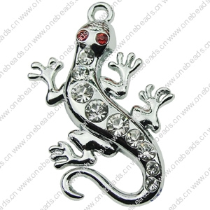 Crystal Zinc alloy Pendant, Fashion jewelry findings, Many colors for choice, Animal 25x40mm, Sold By PC
