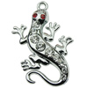Crystal Zinc alloy Pendant, Fashion jewelry findings, Many colors for choice, Animal 25x40mm, Sold By PC
