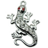 Crystal Zinc alloy Pendant, Fashion jewelry findings, Many colors for choice, Animal 25x40mm, Sold By PC