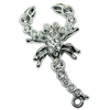 Crystal Zinc alloy Pendant, Fashion jewelry findings, Many colors for choice, Animal 23x48mm, Sold By PC