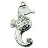 Crystal Zinc alloy Pendant, Fashion jewelry findings, Many colors for choice, Animal 20x41mm, Sold By PC
