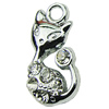 Crystal Zinc alloy Pendant, Fashion jewelry findings, Many colors for choice, Animal 9x16mm, Sold By PC
