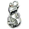 Crystal Zinc alloy Pendant, Fashion jewelry findings, Many colors for choice, Animal 9x16mm, Sold By PC