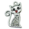 Crystal Zinc alloy Pendant, Fashion jewelry findings, Many colors for choice, Animal 17x27mm, Sold By PC
