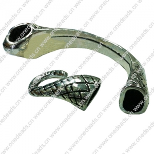 Zinc Alloy Cord End Caps. Fashion Jewelry findings. 59mm, Hole:9x6mm, Sold by PC