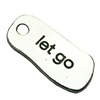 Pendant. Fashion Zinc Alloy jewelry findings. Rectangle 29x13mm. Sold by bag
