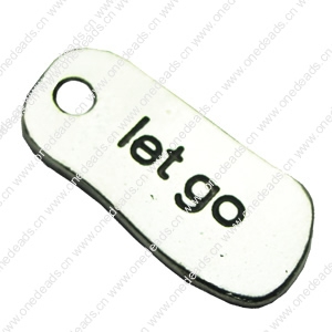 Pendant. Fashion Zinc Alloy jewelry findings. Rectangle 29x13mm. Sold by bag