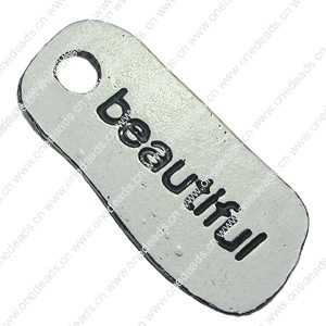 Pendant. Fashion Zinc Alloy jewelry findings. Rectangle 29x13mm. Sold by bag