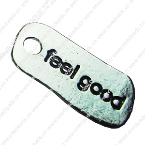 Pendant. Fashion Zinc Alloy jewelry findings. Rectangle 29.5x13mm. Sold by bag