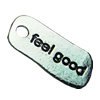 Pendant. Fashion Zinc Alloy jewelry findings. Rectangle 29.5x13mm. Sold by bag
