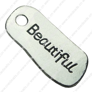 Pendant. Fashion Zinc Alloy jewelry findings. Rectangle 29.5x13mm. Sold by bag