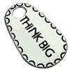 Pendant. Fashion Zinc Alloy jewelry findings. Rectangle 25.5x16mm. Sold by bag