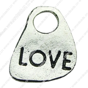 Pendant. Fashion Zinc Alloy jewelry findings.Flat oval 11.5x14mm. Sold by bag