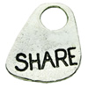 Pendant. Fashion Zinc Alloy jewelry findings.Flat oval 11.5x14.5mm. Sold by bag