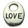 Pendant. Fashion Zinc Alloy jewelry findings.Flat oval 11x14mm. Sold by bag