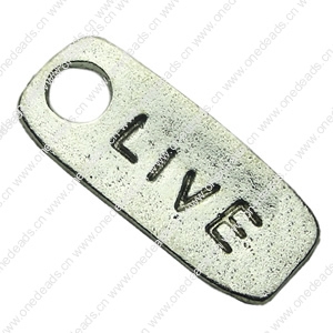 Pendant. Fashion Zinc Alloy jewelry findings.Rectangle 20x8.5mm. Sold by bag
