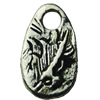 Pendant. Fashion Zinc Alloy jewelry findings.Flat oval 8.5x14.5mm. Sold by bag
