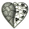 Pendant. Fashion Zinc Alloy jewelry findings.Heart 46x46mm. Sold by bag
