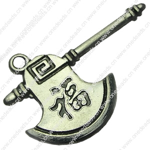 Pendant. Fashion Zinc Alloy jewelry findings.Axe 23x36mm. Sold by bag