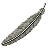 Pendant. Fashion Zinc Alloy jewelry findings.Feather 106x21mm. Sold by bag
