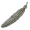 Pendant. Fashion Zinc Alloy jewelry findings.Feather 106x21mm. Sold by bag