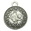 Pendant. Fashion Zinc Alloy jewelry findings. Flat Round 30x25mm. Sold by bag
