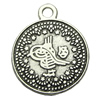 Pendant. Fashion Zinc Alloy jewelry findings. Flat Round 30x25mm. Sold by bag