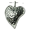 Pendant. Fashion Zinc Alloy jewelry findings. Heart 35.5x26mm. Sold by bag
