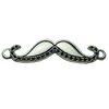 Connector. Fashion Zinc Alloy Jewelry Findings. Mustache 39.5x11mm. Sold by bag 
