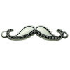 Connector. Fashion Zinc Alloy Jewelry Findings. Mustache 39.5x11mm. Sold by bag 