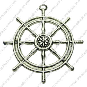 Pendant. Fashion Zinc Alloy jewelry findings. Wheel 48x52mm. Sold by bag