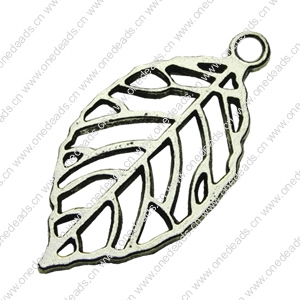 Pendant. Fashion Zinc Alloy jewelry findings. Leaf 28x13.5mm. Sold by bag